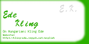 ede kling business card